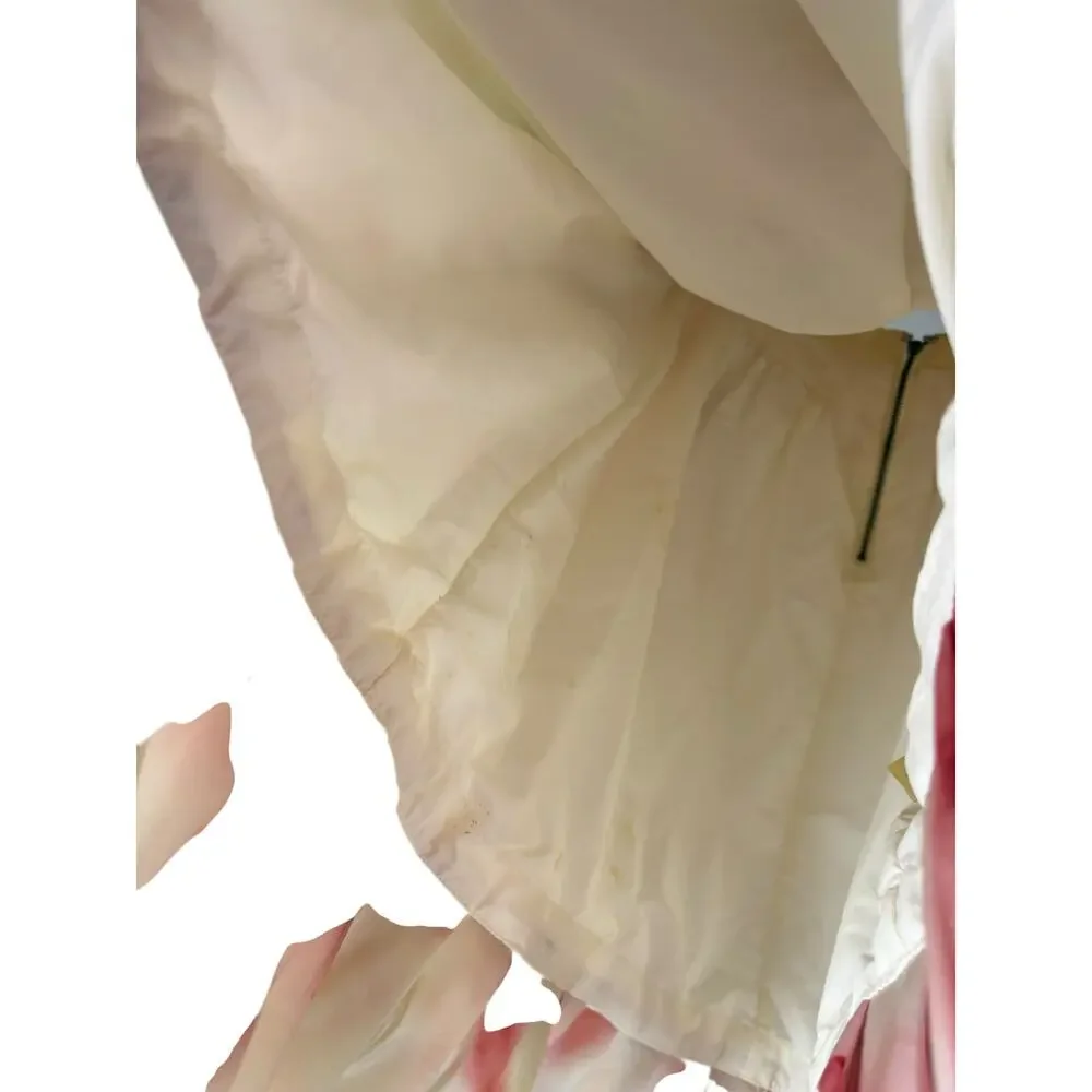 Alice + Olivia Catherine Cherry Blossom Mini Dress Silk Garden Party Coquette S - Picture 5 of 9